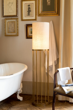 CAGE 02 - LED brass floor lamp by Il Bronzetto - view 3